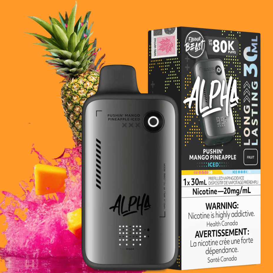 Flavour Beast Alpha 80K Disposable Vape-Pushin' Mango Pineapple Iced Airdrie Vape SuperStore and Bong Shop Alberta Canada