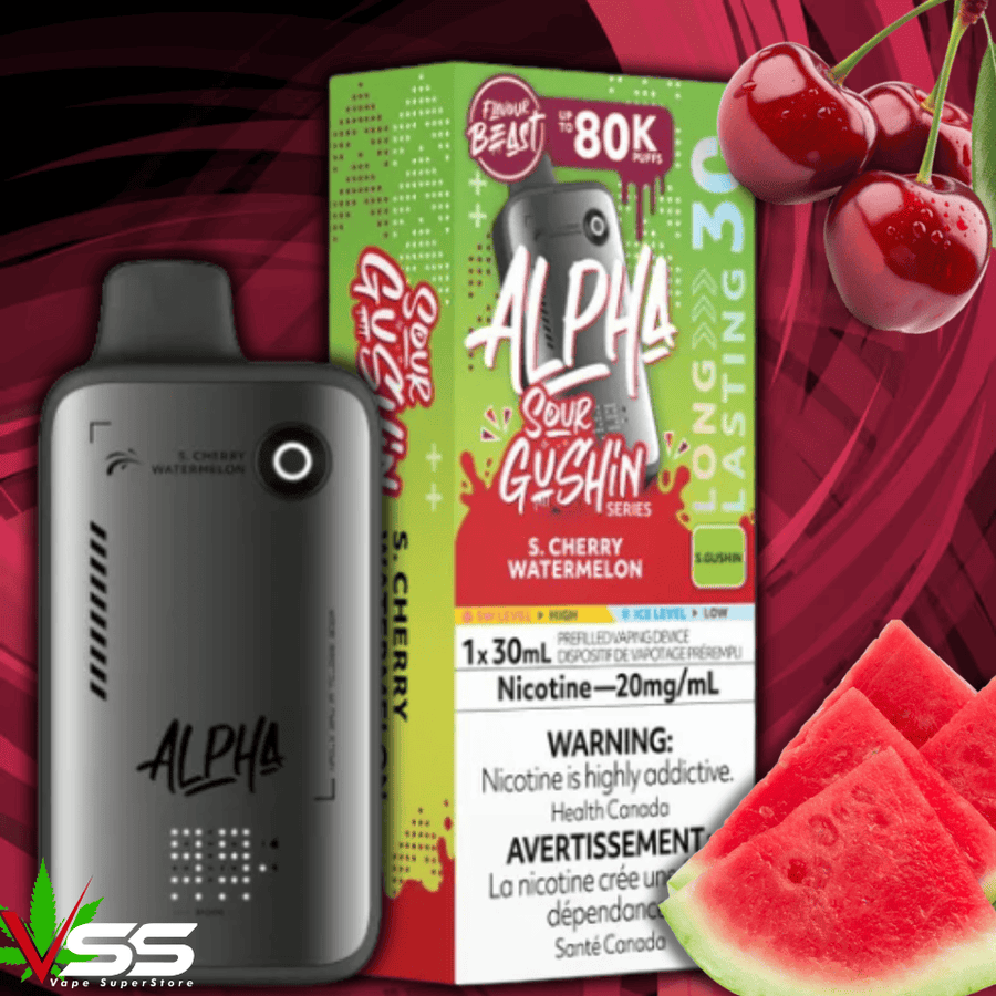 Flavour Beast Alpha 80K Disposable Vape-S. Cherry Watermelon 80000 Puffs / 20mg Airdrie Vape SuperStore and Bong Shop Alberta Canada