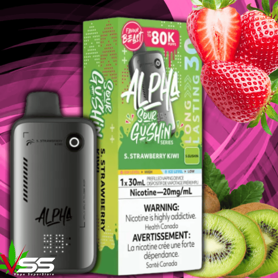 Flavour Beast Alpha 80K Disposable Vape-S. Strawberry Kiwi 80000 Puffs / 20mg Airdrie Vape SuperStore and Bong Shop Alberta Canada