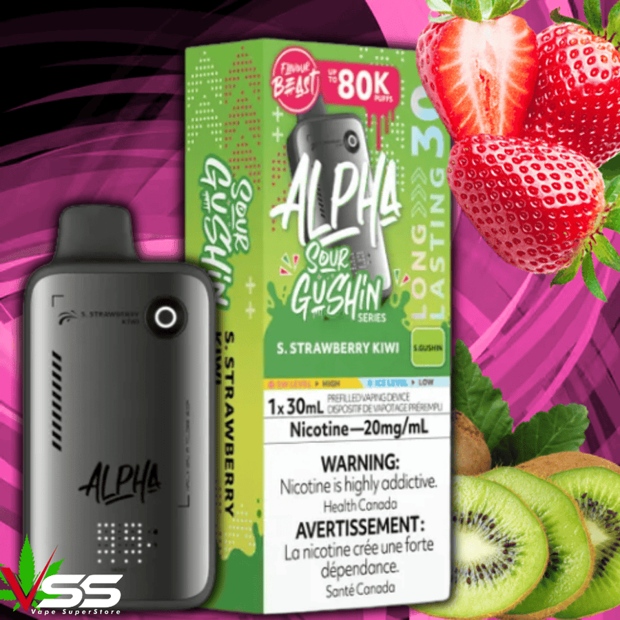 Flavour Beast Alpha 80K Disposable Vape-S. Strawberry Kiwi 80000 Puffs / 20mg Airdrie Vape SuperStore and Bong Shop Alberta Canada