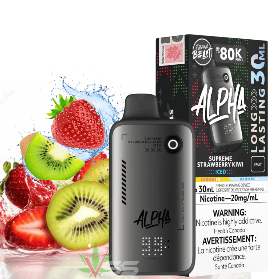 Flavour Beast Alpha 80K Disposable Vape-Supreme Strawberry Kiwi Iced Airdrie Vape SuperStore and Bong Shop Alberta Canada