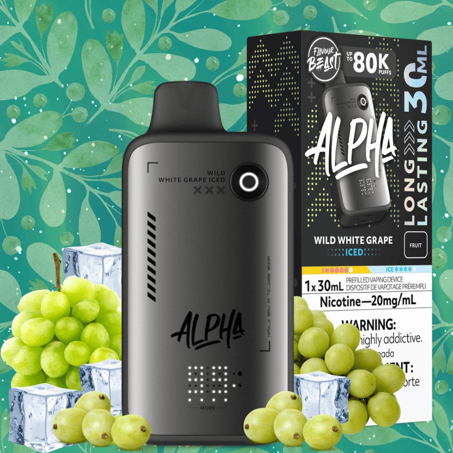 Flavour Beast Alpha 80K Disposable Vape-Wild White Grape Iced 80000 Puffs / 20mg Airdrie Vape SuperStore and Bong Shop Alberta Canada