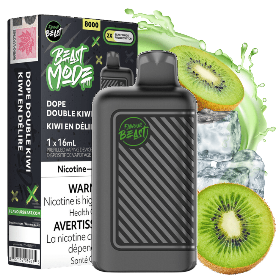 Flavour Beast Beast Mode 8K Disposable - Dope Double Kiwi Iced 8000 Puffs / 20mg Airdrie Vape SuperStore and Bong Shop Alberta Canada