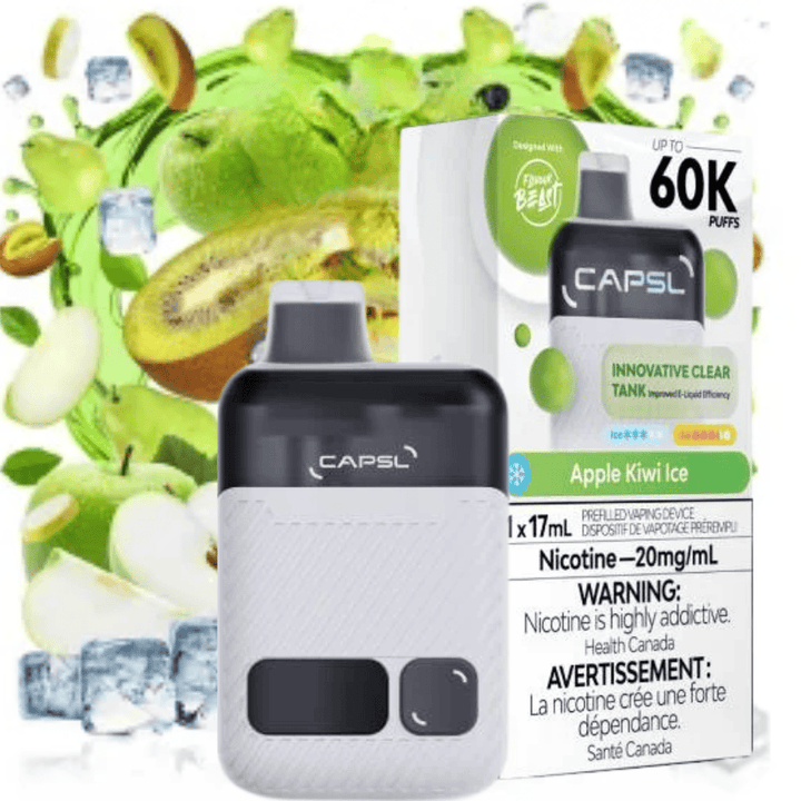 Flavour Beast CAPSL AFX17 60K Disposable Vape-Apple Kiwi Ice Airdrie Vape SuperStore and Bong Shop Alberta Canada