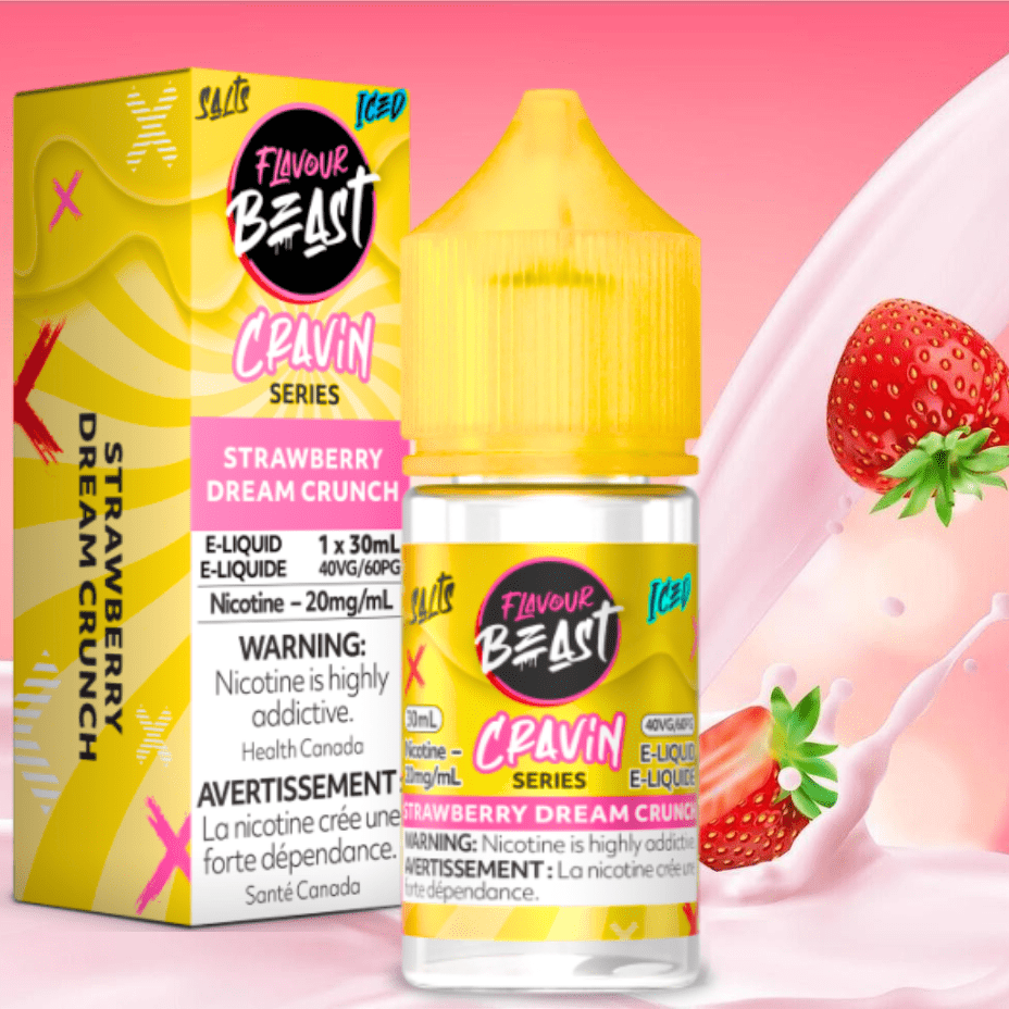 Flavour Beast Cravin' Salts-Strawberry Dream Crunch Iced 20mg / 30mL Airdrie Vape SuperStore and Bong Shop Alberta Canada