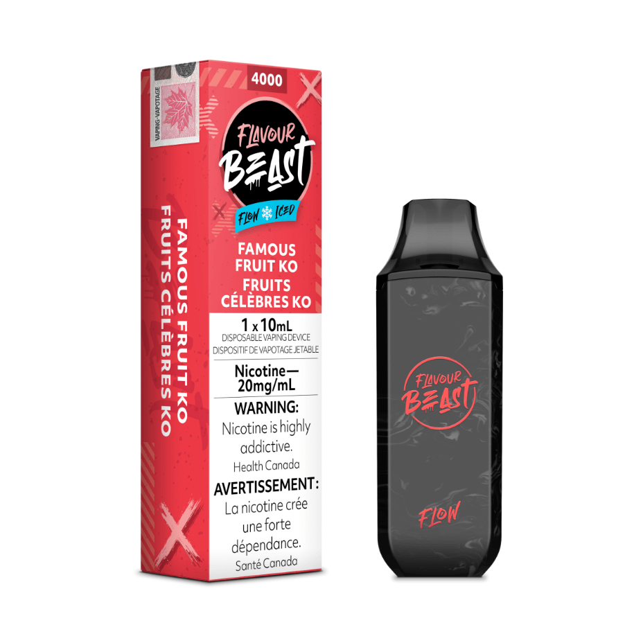 Flavour Beast Flow Disposable-Famous Fruit KO Iced 4000 Puffs / 20mg Airdrie Vape SuperStore and Bong Shop Alberta Canada