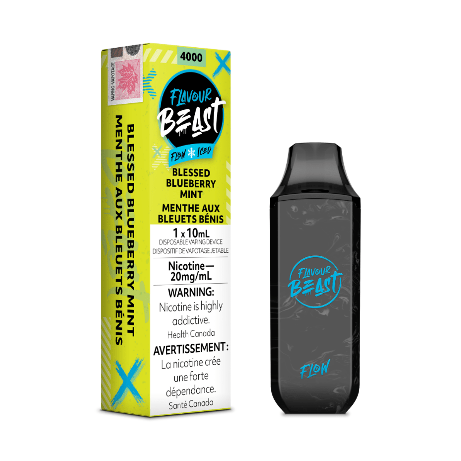 Flavour Beast Flow Disposable Vape-Blessed Blueberry Mint Iced 4000 Puffs / 20mg Airdrie Vape SuperStore and Bong Shop Alberta Canada