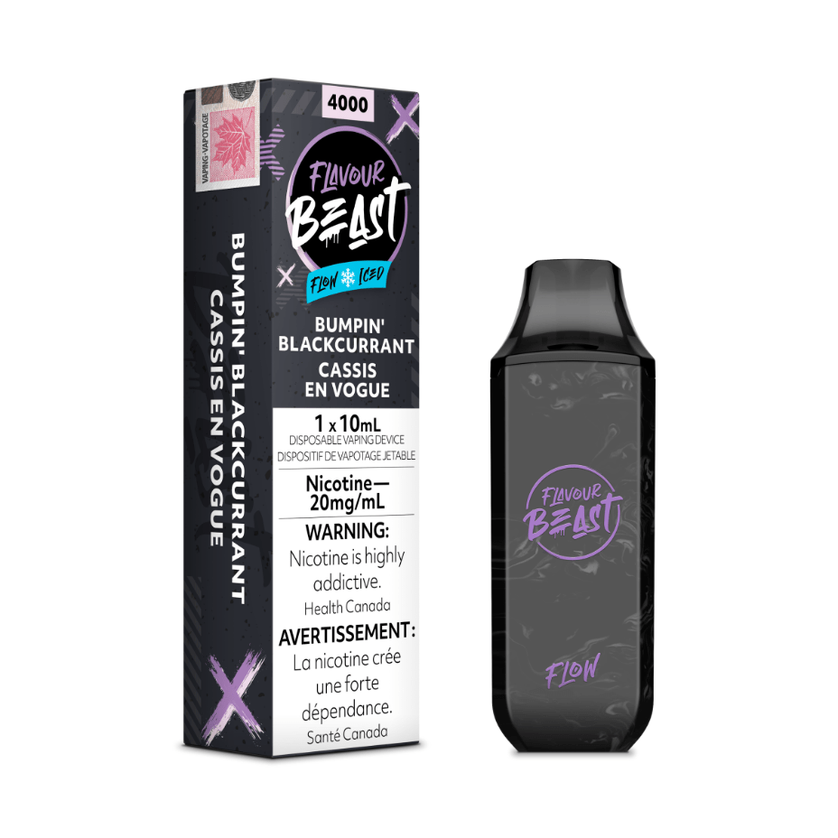Flavour Beast Flow Disposable Vape-Bumpin' Blackcurrant Iced 4000 Puffs / 20mg Airdrie Vape SuperStore and Bong Shop Alberta Canada