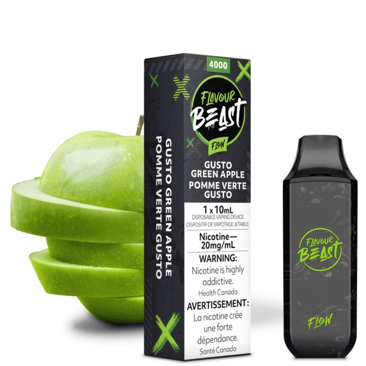 Flavour Beast Flow Disposable Vape-Gusto Green Apple 4000 Puffs / 20mg Airdrie Vape SuperStore and Bong Shop Alberta Canada
