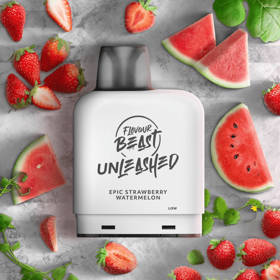 Flavour Beast Level X Flavour Beast Unleashed Pod-Epic Strawberry Watermelon 20mg / 7000 Puffs Level X Flavour Beast Unleashed Pod-Epic Strawberry Watermelon-Airdrie