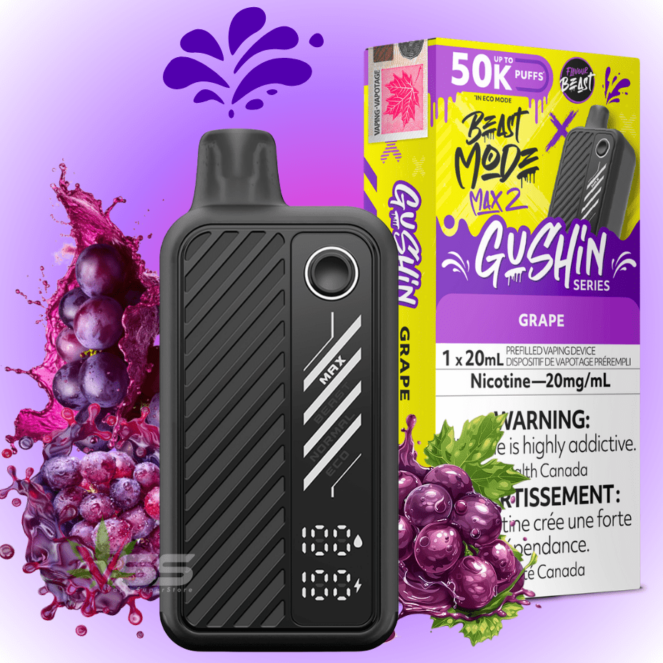 Flavour Beast Max 2 Disposable Vape-Gushin Grape Airdrie Vape SuperStore and Bong Shop Alberta Canada