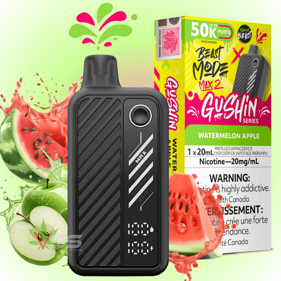 Flavour Beast Max 2 Disposable Vape-Gushin Watermelon Apple Airdrie Vape SuperStore and Bong Shop Alberta Canada
