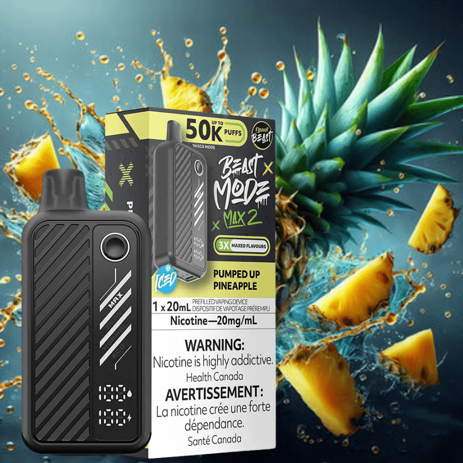 Flavour Beast Beast Mode Max 2 50k Disposable Vape - Pumped Up Pineapple  Iced