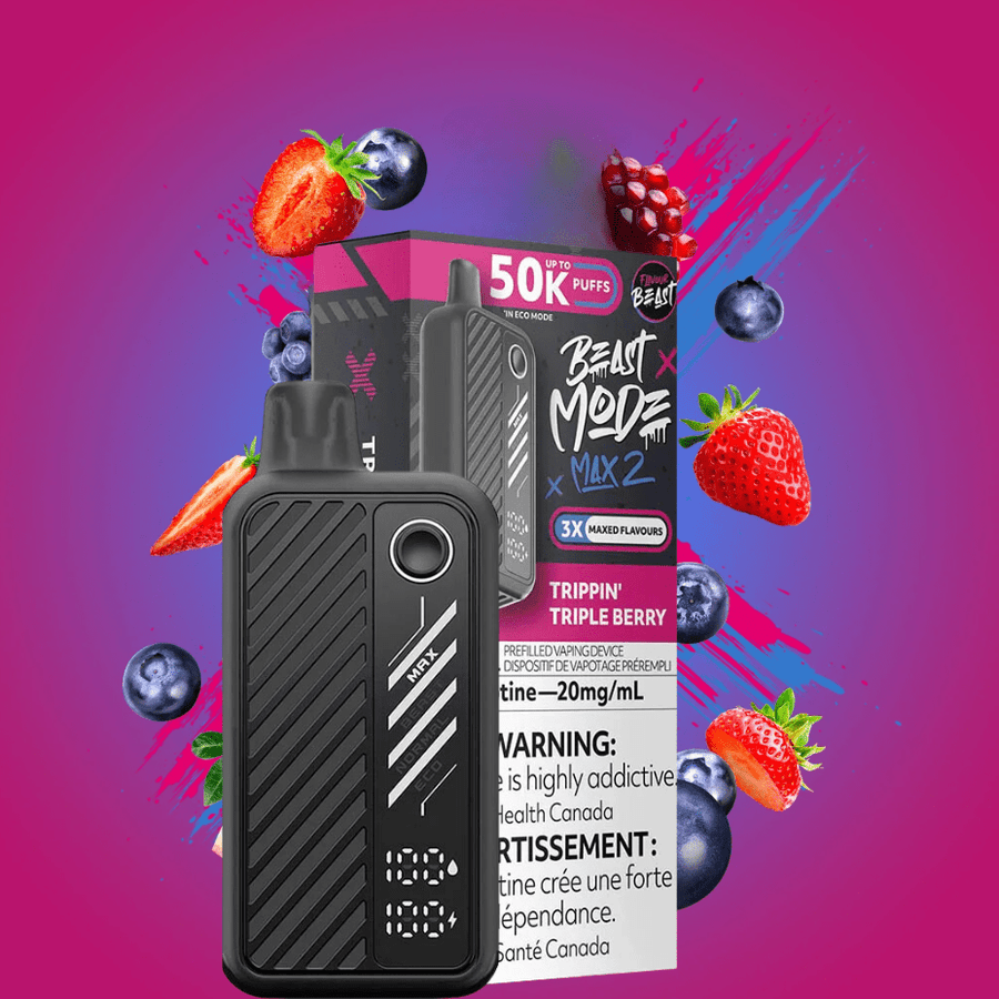 Flavour Beast Beast Mode Max 2 50K Disposable Vape - Trippin Triple Berry - Airdrie Vape SuperStore & Bong Shop Flavour Beast Beast Mode Max 2 50K Disposable Vape - Trippin Triple Berry - Airdrie Vape SuperStore & Bong Shop