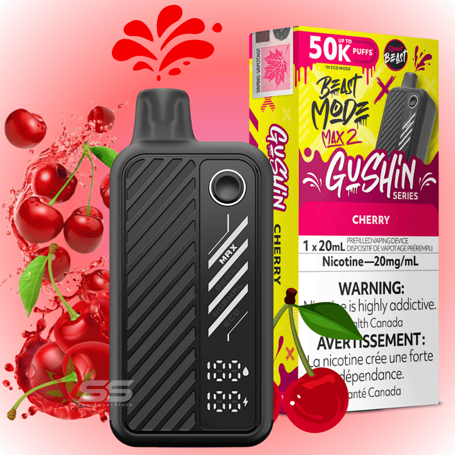Flavour Beast Max 2 Gushin Disposable Vape-Cherry Airdrie Vape SuperStore and Bong Shop Alberta Canada
