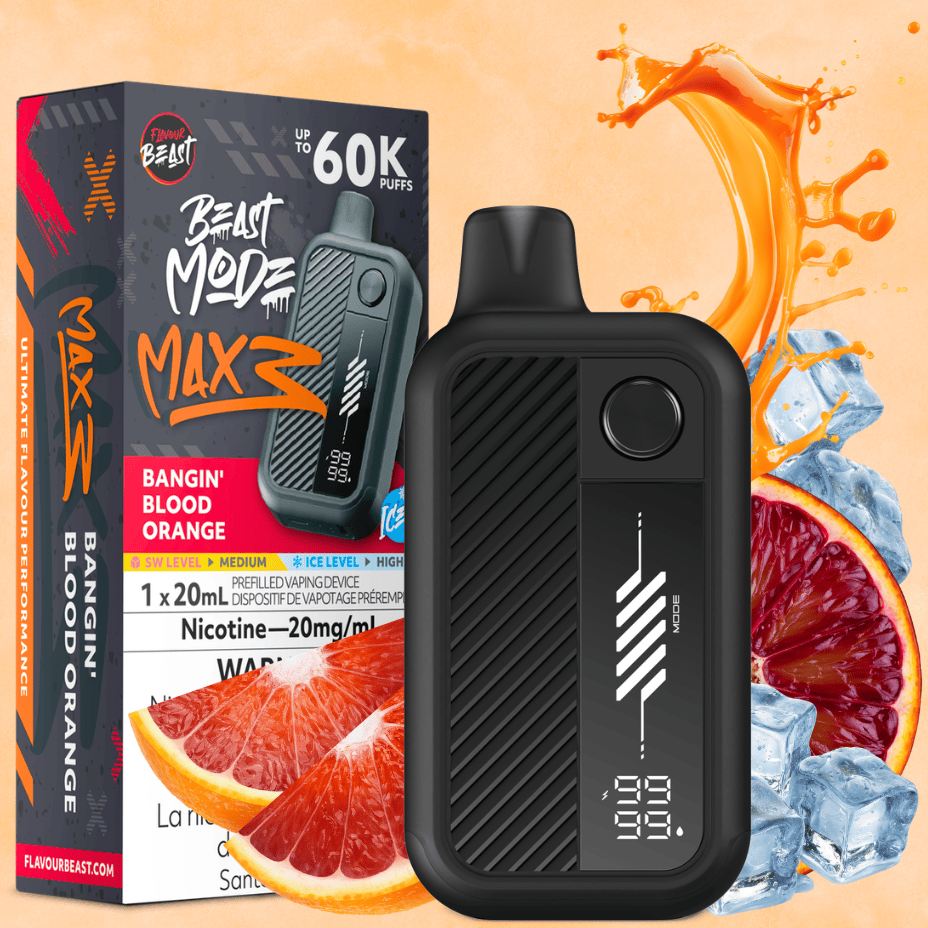 Flavour Beast Mode Max 3 60K Disposable Vape - Bangin' Blood Orange Ice Airdrie Vape SuperStore and Bong Shop Alberta Canada