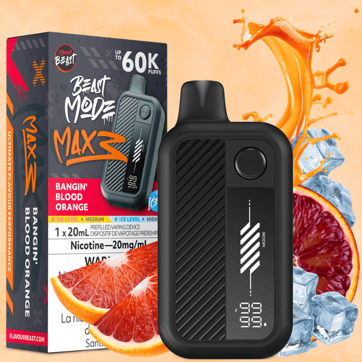 Flavour Beast Mode Max 3 60K Disposable Vape - Bangin' Blood Orange Ice Airdrie Vape SuperStore and Bong Shop Alberta Canada