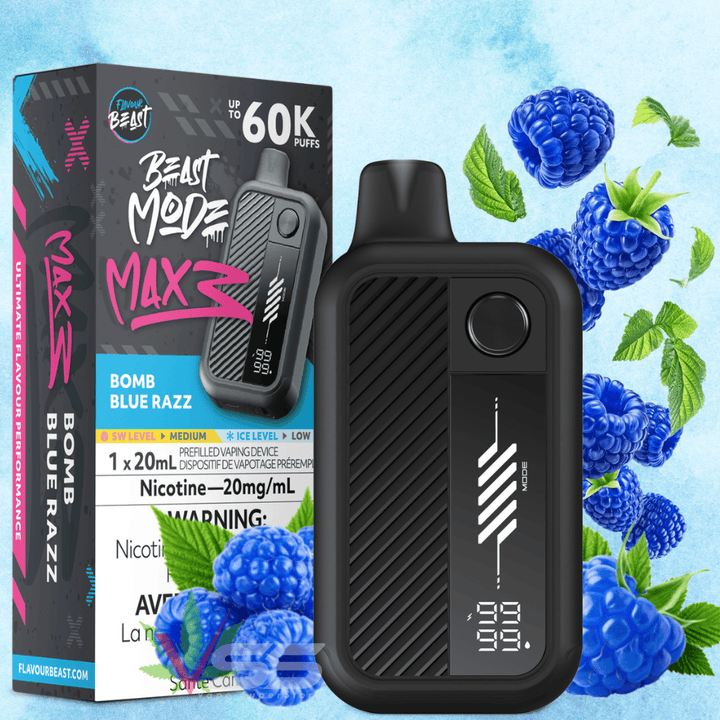 Flavour Beast Mode Max 3 60K Disposable Vape - Bomb Blue Razz 20mg / 60000 Puffs Airdrie Vape SuperStore and Bong Shop Alberta Canada