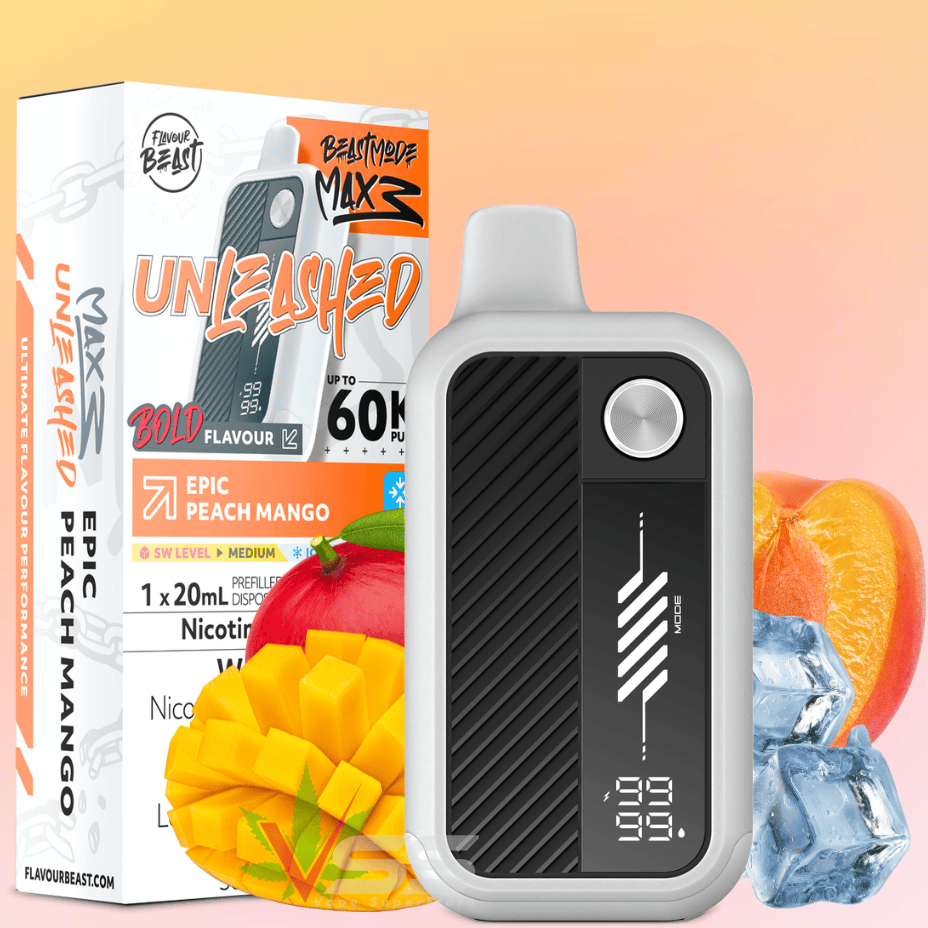Flavour Beast Mode Max 3 60K Disposable Vape - Epic Peach Mango Ice 20mg / 60000 Puffs Airdrie Vape SuperStore and Bong Shop Alberta Canada