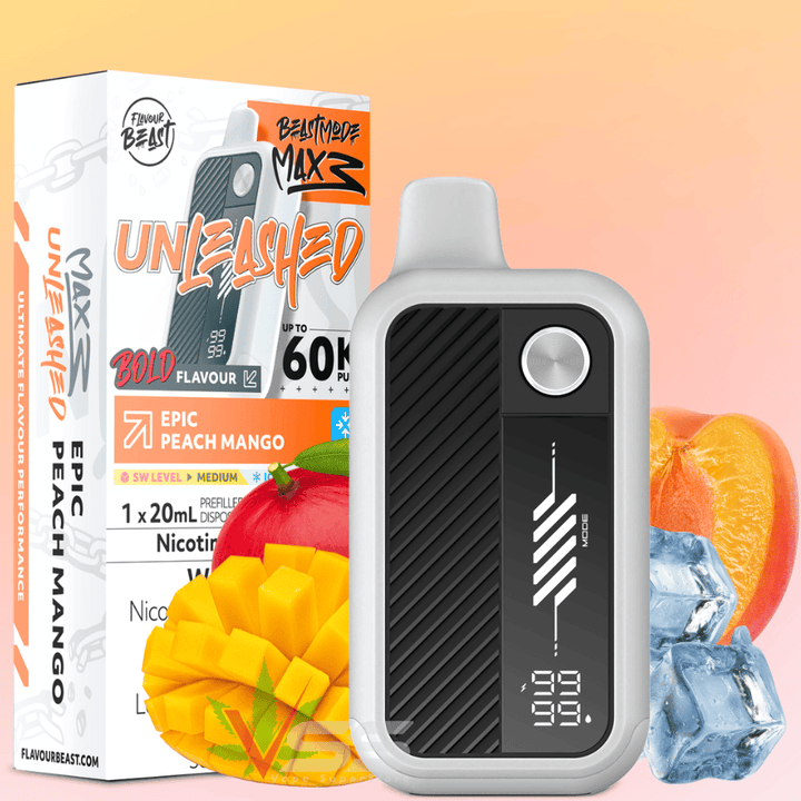 Flavour Beast Mode Max 3 60K Disposable Vape - Epic Peach Mango Ice 20mg / 60000 Puffs Airdrie Vape SuperStore and Bong Shop Alberta Canada