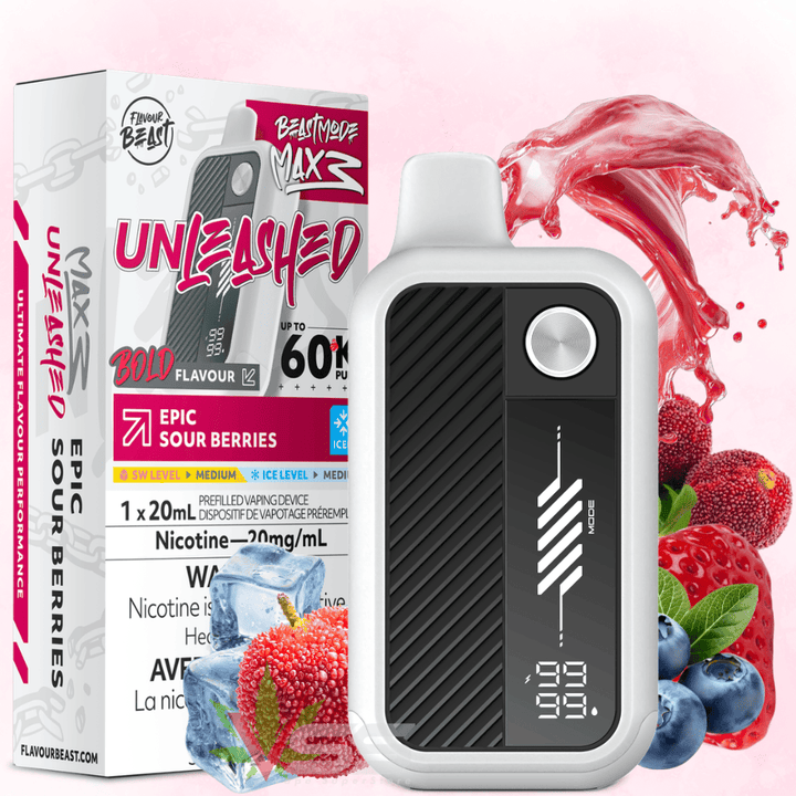 Flavour Beast Mode Max 3 60K Disposable Vape - Epic Sour Berries Ice 20mg / 60000 Puffs Airdrie Vape SuperStore and Bong Shop Alberta Canada
