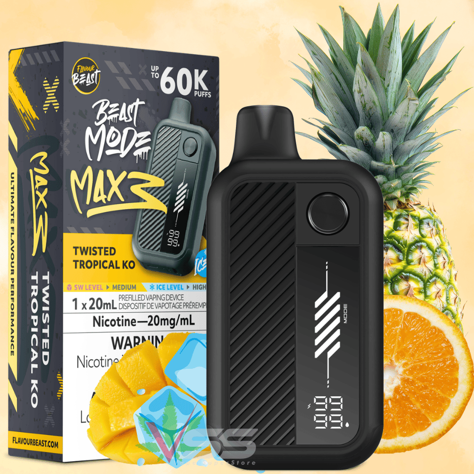 Flavour Beast Mode Max 3 60K Disposable Vape - Twisted Tropical KO Ice Airdrie Vape SuperStore and Bong Shop Alberta Canada