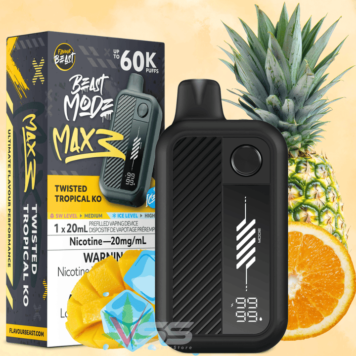 Flavour Beast Mode Max 3 60K Disposable Vape - Twisted Tropical KO Ice Airdrie Vape SuperStore and Bong Shop Alberta Canada