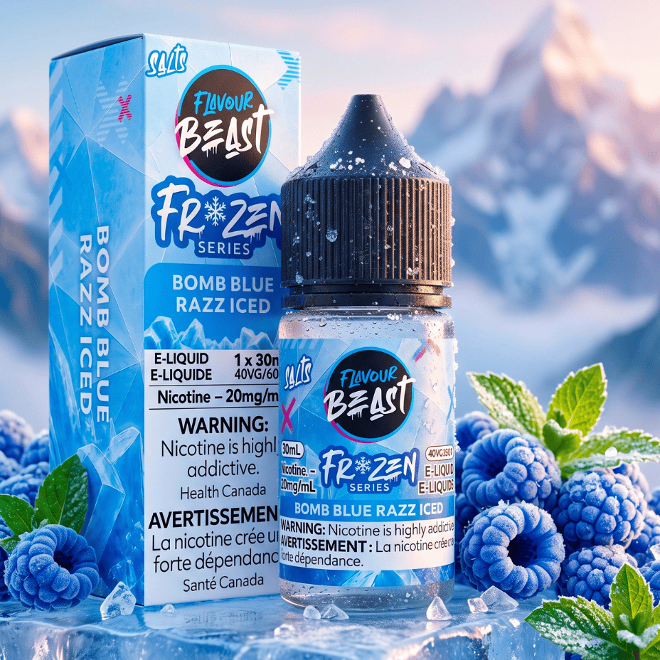 Flavour Beast Salt Frozen-Bomb Blue Razz Iced 20mg / 30ml Airdrie Vape SuperStore and Bong Shop Alberta Canada