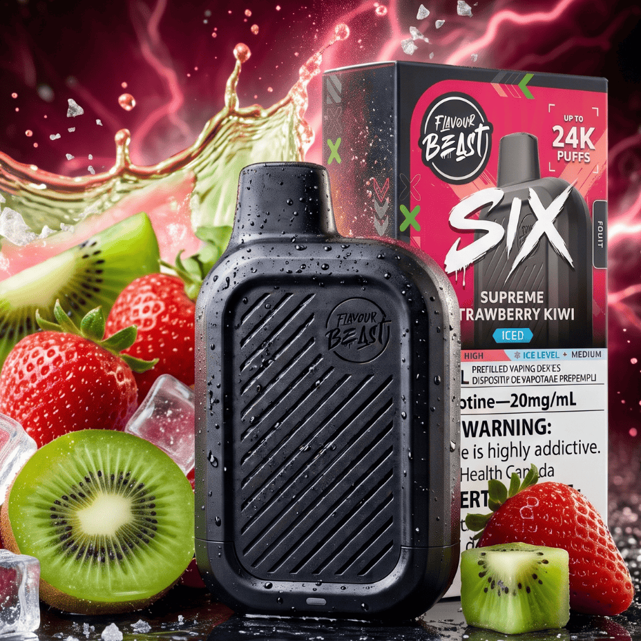 Flavour Beast SIX 24K Disposable Vape - Supreme Strawberry Kiwi Iced Airdrie Vape SuperStore and Bong Shop Alberta Canada