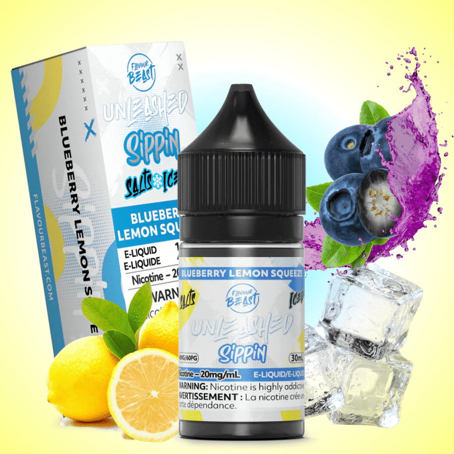 Flavour Beast Unleashed Sippin Salts-Blueberry Lemon Squeeze 30ml / 20mg Airdrie Vape SuperStore and Bong Shop Alberta Canada