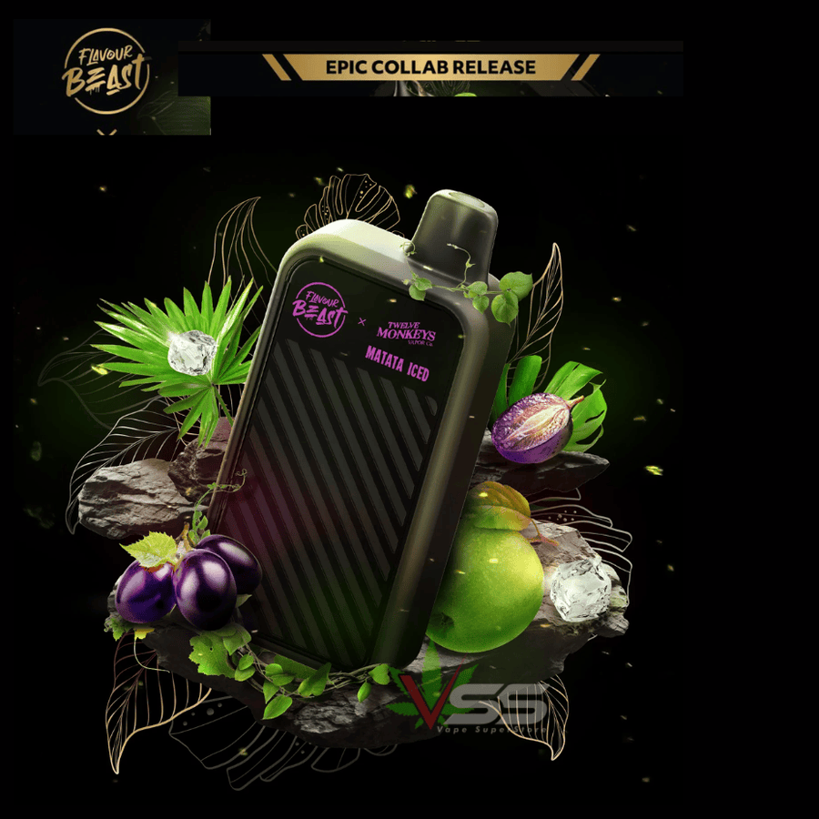 Flavour Beast X 12 Monkeys Beast Mode Max 2 50K Disposable - MATATA ICED 20mg / 50000 Puffs Airdrie Vape SuperStore and Bong Shop Alberta Canada