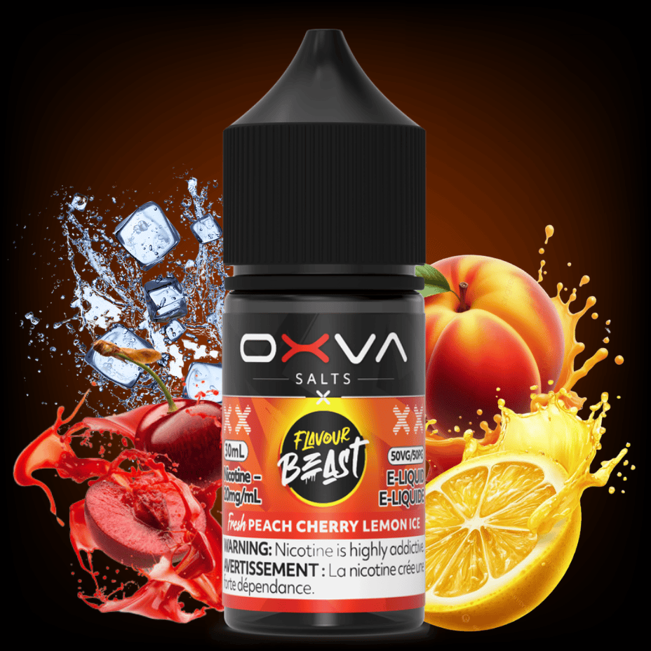 Flavour Beast x OXVA E-Liquid - Fresh Peach Cherry Lemon Ice Salt 30mL / 20mg Airdrie Vape SuperStore and Bong Shop Alberta Canada