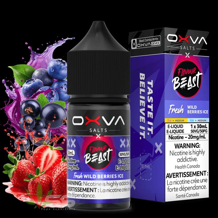 Flavour Beast x OXVA E-Liquid - Fresh Wild Berries Ice Salt 30mL / 20mg Airdrie Vape SuperStore and Bong Shop Alberta Canada