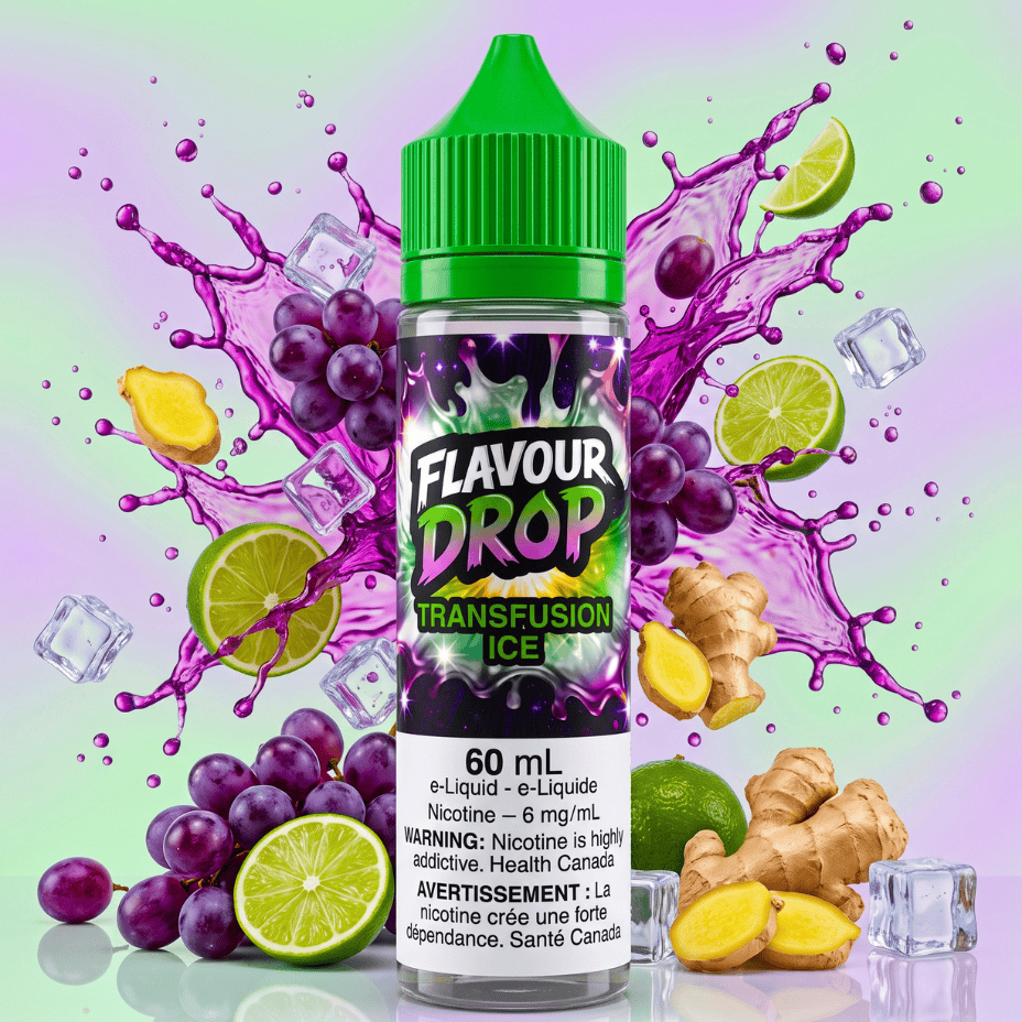 Flavour Drop E-Liquid - Transfusion Ice 60ml / 6mg Airdrie Vape SuperStore and Bong Shop Alberta Canada