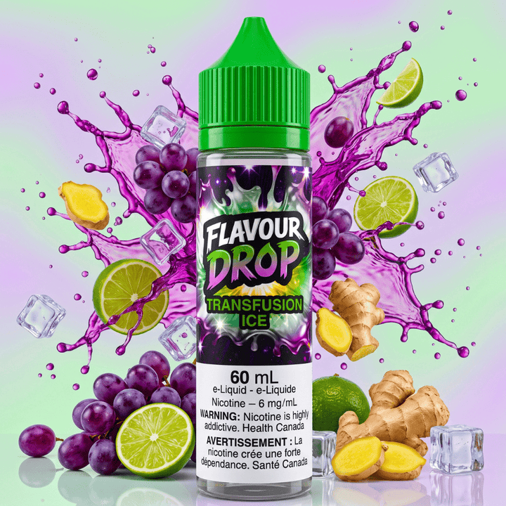 Flavour Drop E-Liquid - Transfusion Ice 60ml / 6mg Airdrie Vape SuperStore and Bong Shop Alberta Canada