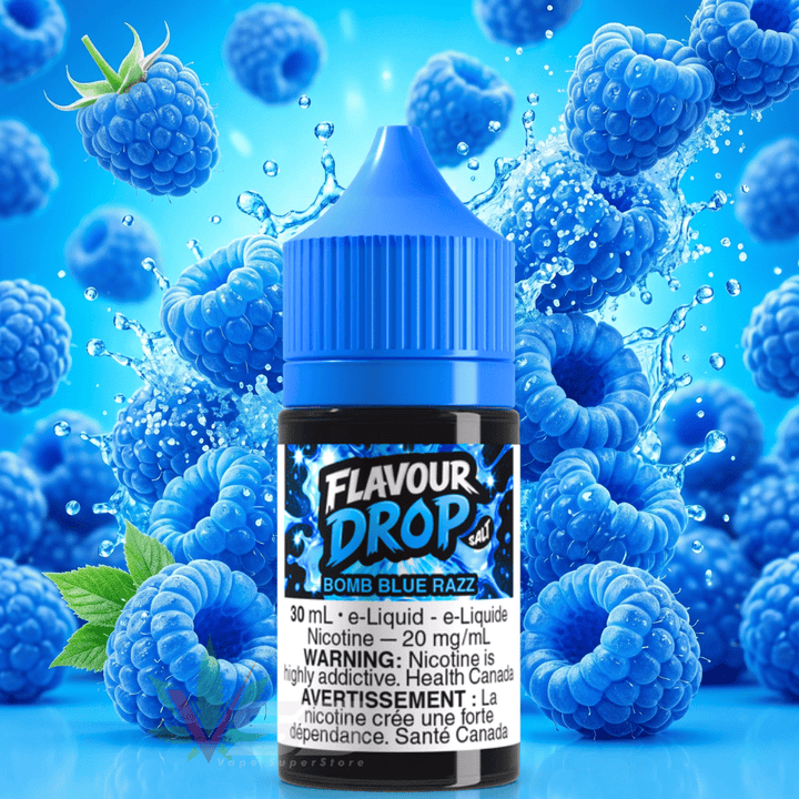 Flavour Drop Salts - Bomb Blue Razz 30mL / 20mg Airdrie Vape SuperStore and Bong Shop Alberta Canada