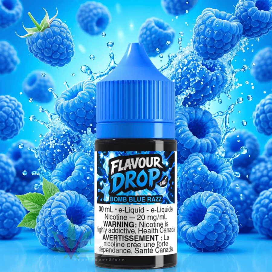 Flavour Drop Salts - Bomb Blue Razz 30mL / 20mg Airdrie Vape SuperStore and Bong Shop Alberta Canada