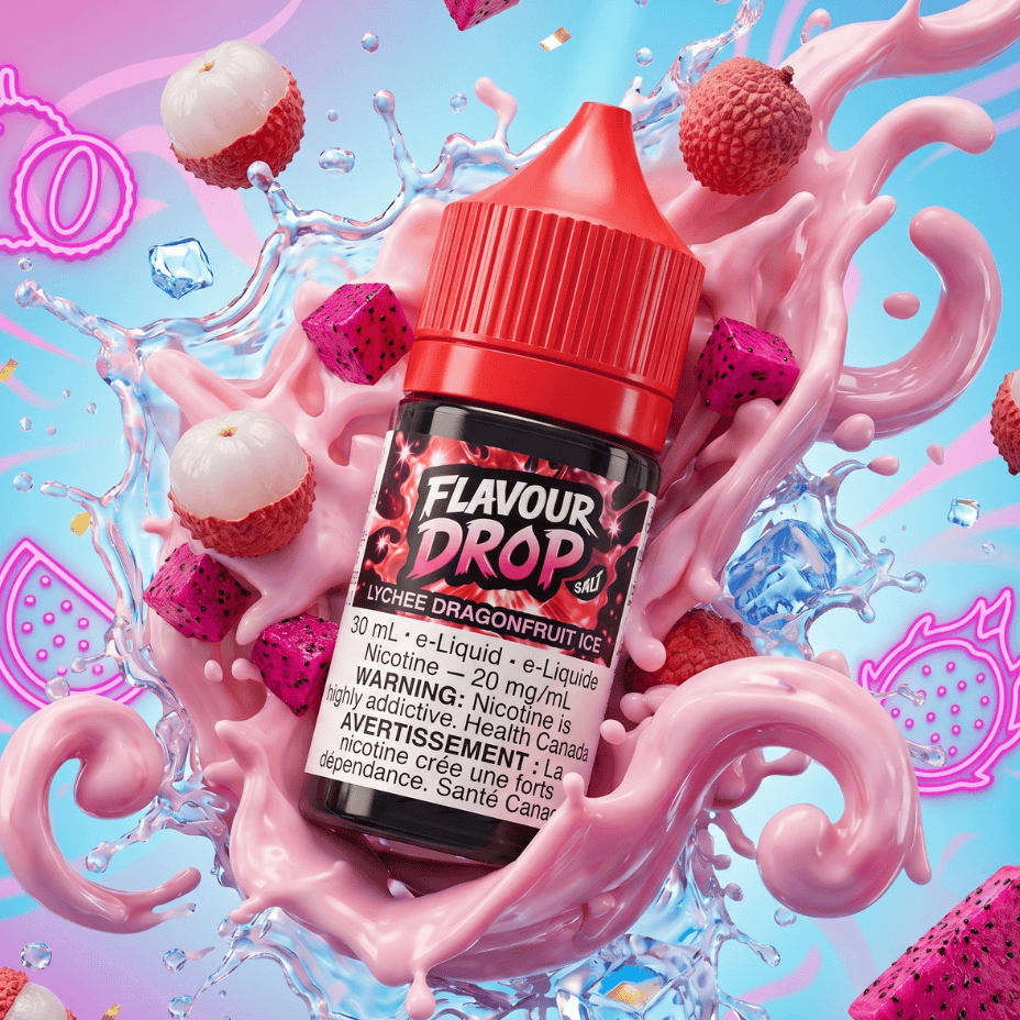 Flavour Drop Salts - Lychee Dragonfruit Ice 30mL / 20mg Airdrie Vape SuperStore and Bong Shop Alberta Canada
