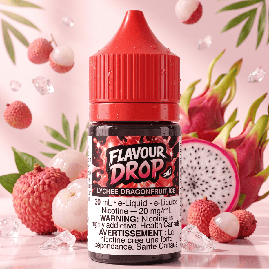 Flavour Drop Salts - Lychee Dragonfruit Ice 30mL / 20mg Airdrie Vape SuperStore and Bong Shop Alberta Canada