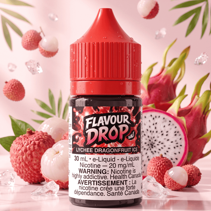 Flavour Drop Salts - Lychee Dragonfruit Ice 30mL / 20mg Airdrie Vape SuperStore and Bong Shop Alberta Canada