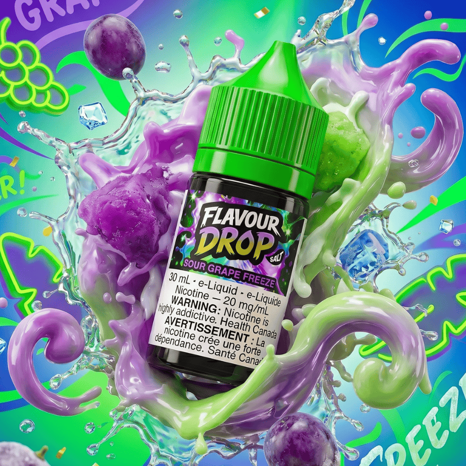 Flavour Drop Salts - Sour Grape 30mL / 20mg Airdrie Vape SuperStore and Bong Shop Alberta Canada