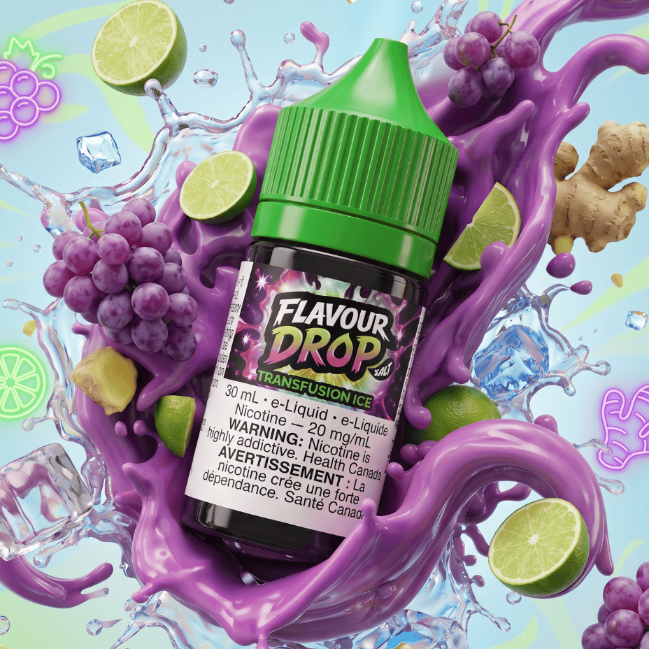 Flavour Drop Salts - Transfusion Ice 30mL / 20mg Airdrie Vape SuperStore and Bong Shop Alberta Canada