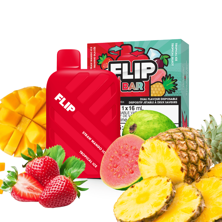 FLIP BAR Disposable- Straw Mango and Tropical Ice 9000 Puffs / 20mg Airdrie Vape SuperStore and Bong Shop Alberta Canada