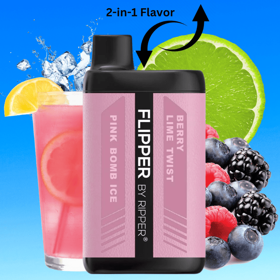 Flipper 11000 Disposable Vape-Berry Lime Twist + Pink Bomb Ice 11000 Puffs / 20mg Airdrie Vape SuperStore and Bong Shop Alberta Canada