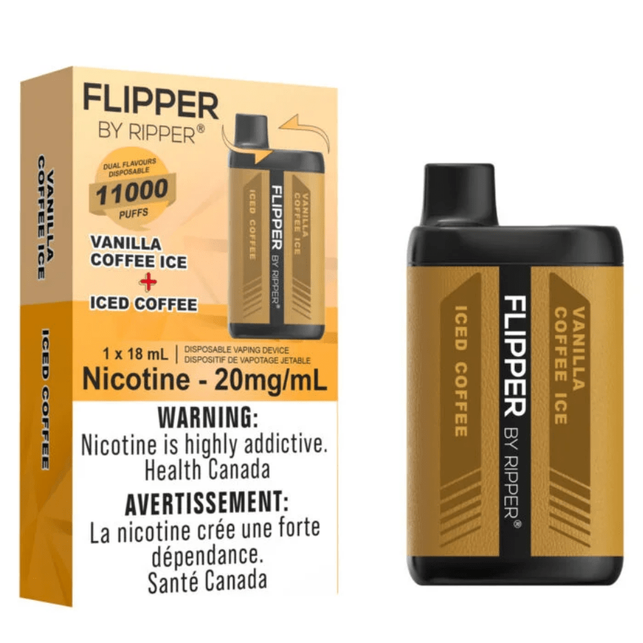 Flipper 11000 Disposable Vape-Iced Coffee + Vanilla Ice Coffee 11000 Puffs / 20mg Airdrie Vape SuperStore and Bong Shop Alberta Canada
