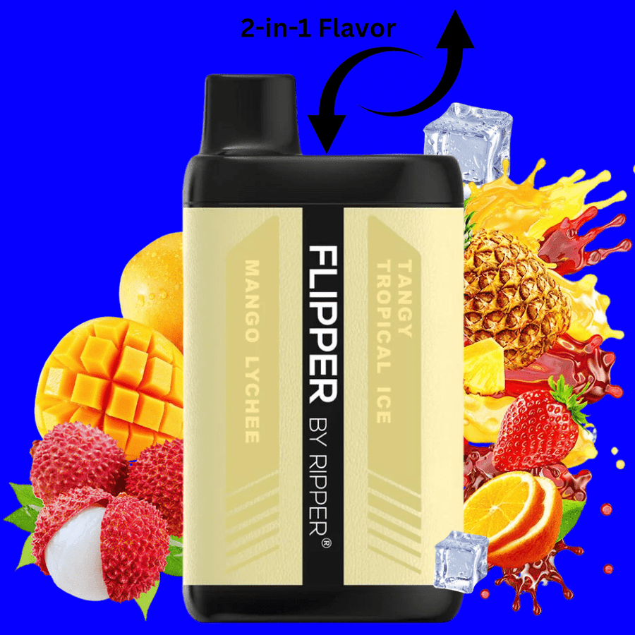Flipper 11000 Disposable Vape-Tangy Tropical Ice + Mango Lychee 11000 Puffs / 20mg Airdrie Vape SuperStore and Bong Shop Alberta Canada