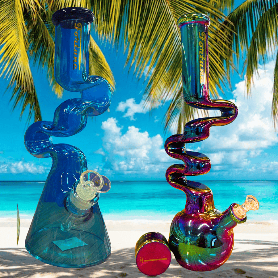 Fortune 7mm Electroplated 5-Arm Zig-Zag Zong 18" Electroplated Rainbow / 18 Inches Airdrie Vape SuperStore and Bong Shop Alberta Canada