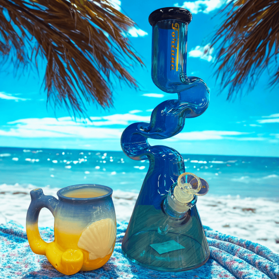 Fortune 7mm Electroplated Zig-Zag Zong 14" blue / 14 Inches Airdrie Vape SuperStore and Bong Shop Alberta Canada