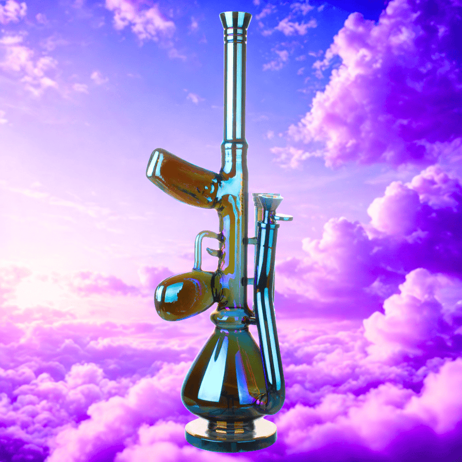 Fortune AK-47 Electroplated Bong - 18" Electric Blue Airdrie Vape SuperStore and Bong Shop Alberta Canada