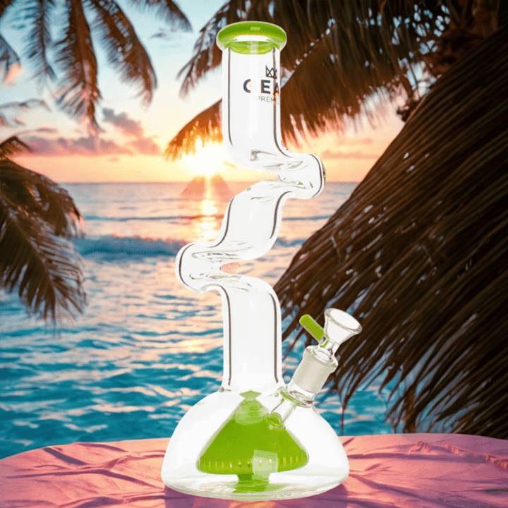 Gear Premium 2-Arm Zorro Beaker Bong 12" Green Slyme Airdrie Vape SuperStore and Bong Shop Alberta Canada